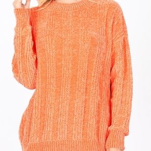 Cable Knit Oversized Chenille Sweater